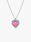 Rosafarbener Strahlenkranz Herz Collier-Halskette Sterling-Silber