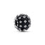 Charm Funkelndes Rundes Schwarzes Pavé Sterling-Silber