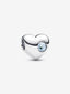 Gravierbares Aquablauer Stein Herz-Charm Sterling-Silber