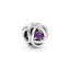 Charm Februar Geburtsstein Violetter Ewigkeitskreis Silber