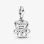 Charm-Anhänger Herzen Pfotenabdruck Sterling-Silber