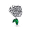Charm Funkelnde Blühende Rose Zirkon Sterling-Silber