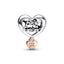 Charm Herz Love Best Friend Sterling-Silber 14k Rosé Vergoldet