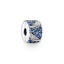 Clip-Charm Geschwungene Feder Blau Sterling-Silber