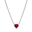 Halskette Funkelnder Strahlenkranz Herz Rot Silber 392542C01