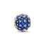 Charm Funkelndes Rundes Pavé-Blau Sterling-Silber