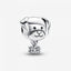 Charm Hund & Knochen Zirkonia Sterling-Silber