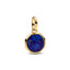 Mini-Medaillon Charm Blau Gravierbar Vergoldet