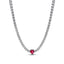 Halskette Choker Strahlenkranz Rotes Herz Silber cm