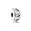 Clip Charm Gereihte Herzen Sterling Silber