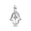 Medaillon-Charm Hand der Fatima Sterling-Silber