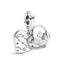 Charm-Anhänger Katzen und Herz Sterling-Silber