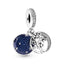 Charm-Anhänger Doppelter Baum & Galaxis Mond Sterling-Silber
