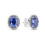 Ohrringe Funkelnd Statement Strahlenkranz Blau Sterling-Silber
