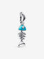 Türkisfarbener Fischgräte Charm-Anhänger Sterling-Silber