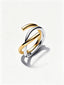 Organisch Geformter Bicolor Doppelring Sterling-Silber, 14 Karat Vergoldung