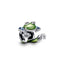 Charm Kletternder Frosch Emaille Grün Silber