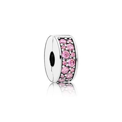 Charm Clip Rosafarbener Pavé-Glanz Hauptbild