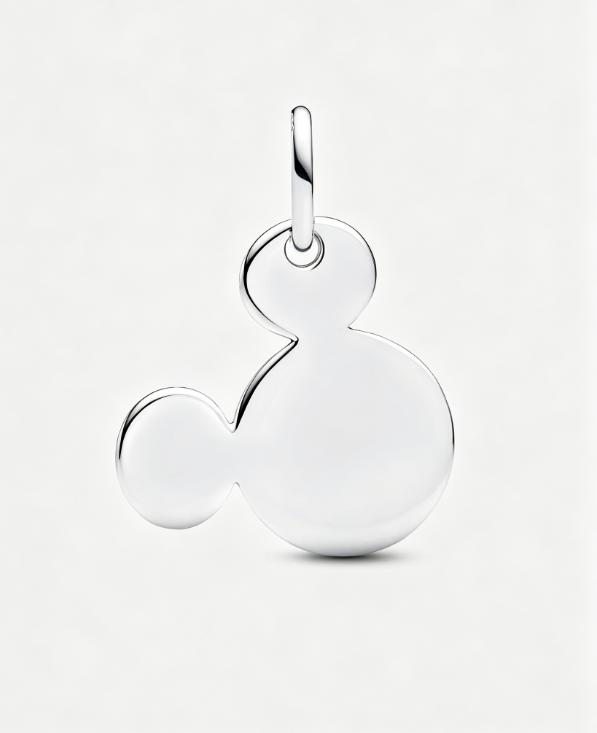 Micky Maus Gravierbarer Charm-Anhänger Sterling-Silber