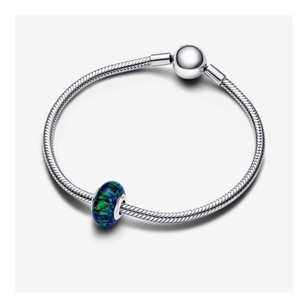 Charm Schillernder Opal Grün Sterling-Silber