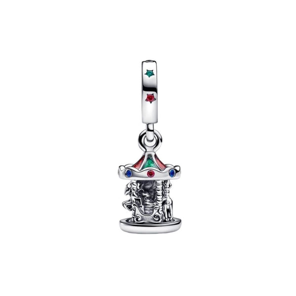 Charm-Anhänger Drehendes Karussell Sterling-Silber