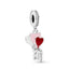 Charm-Anhänger Heart Balloons Happy Bday Silber