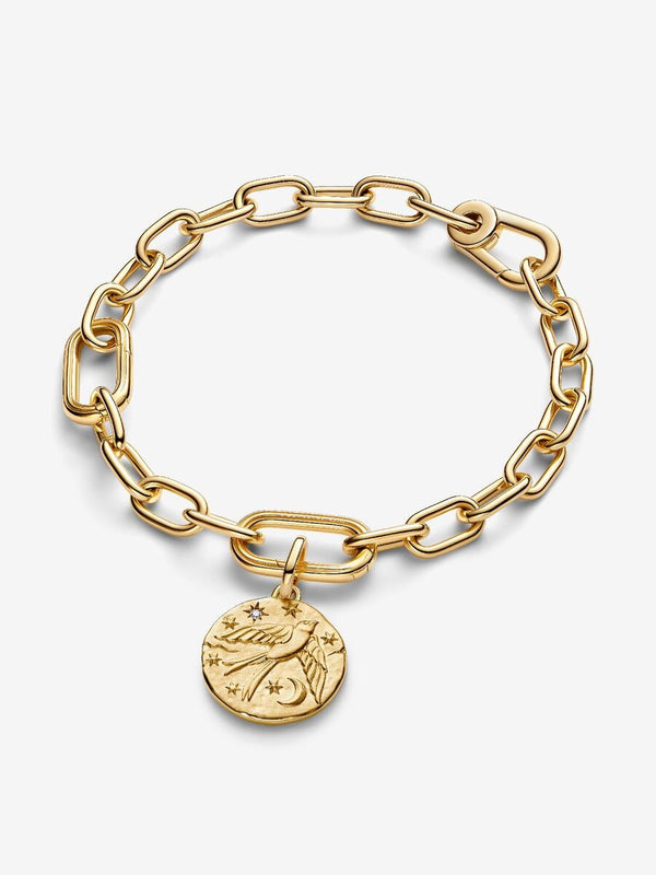 Schwalbe Medaillon-Charm 14 Karat Vergoldung
