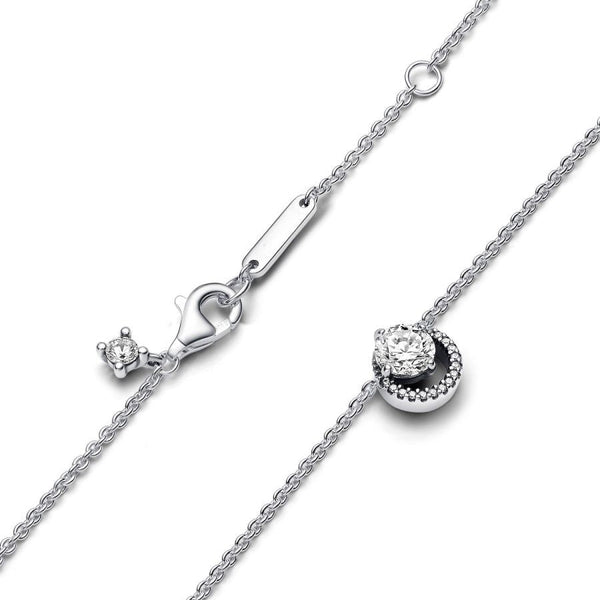 391174C01 Kette mit Anhänger Strahlenkranz Zirkon Silber