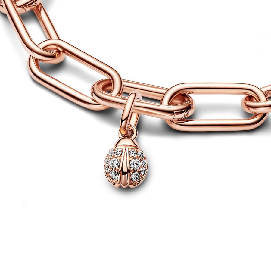 Mini-Charm-Anhänger Glücks-Marienkäfer Rosévergoldet
