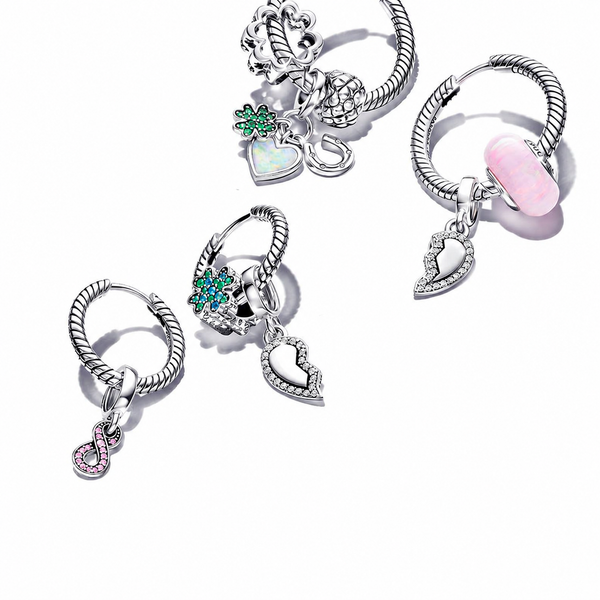 Charm-Anhänger Vierblättriges Kleeblatt Grün Silber