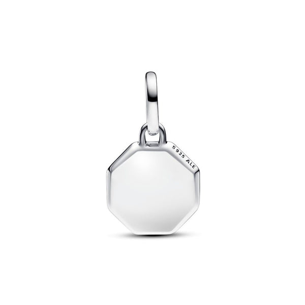 Mini-Medaillon-Charm Türkis Gravierbar Sterling-Silber