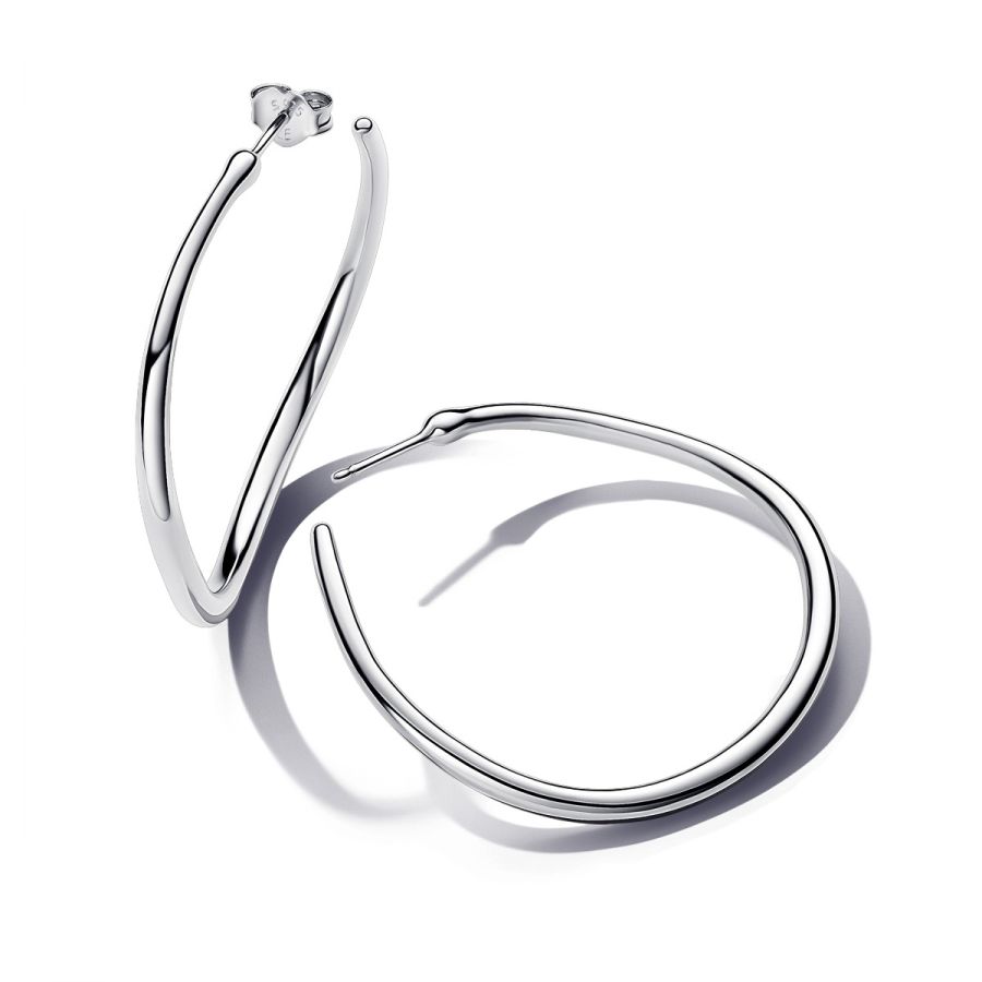 Essence Creolen Organisch Geformt Silber 42 mm