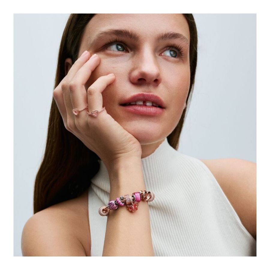 Charm-Anhänger Schmetterling Murano Gelb Rosé