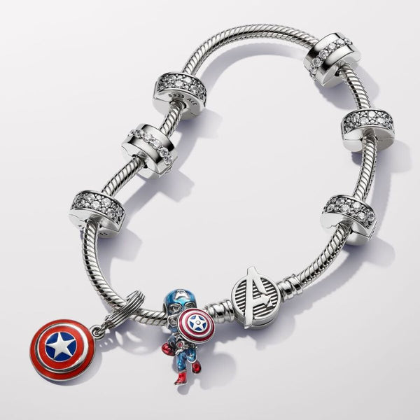 Charm The Avengers Captain America Silber
