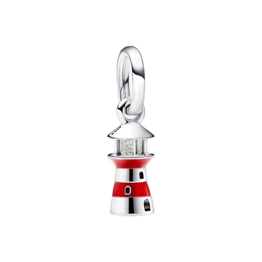 Charm-Anhänger Fluoreszierender Leuchtturm Silber