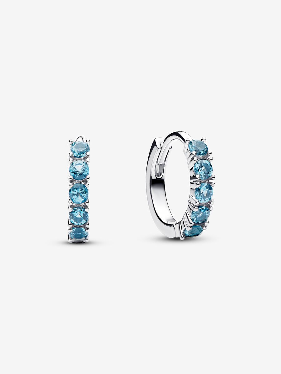 Hellblaue Huggie Ohrringe Sterling-Silber Zweitbild
