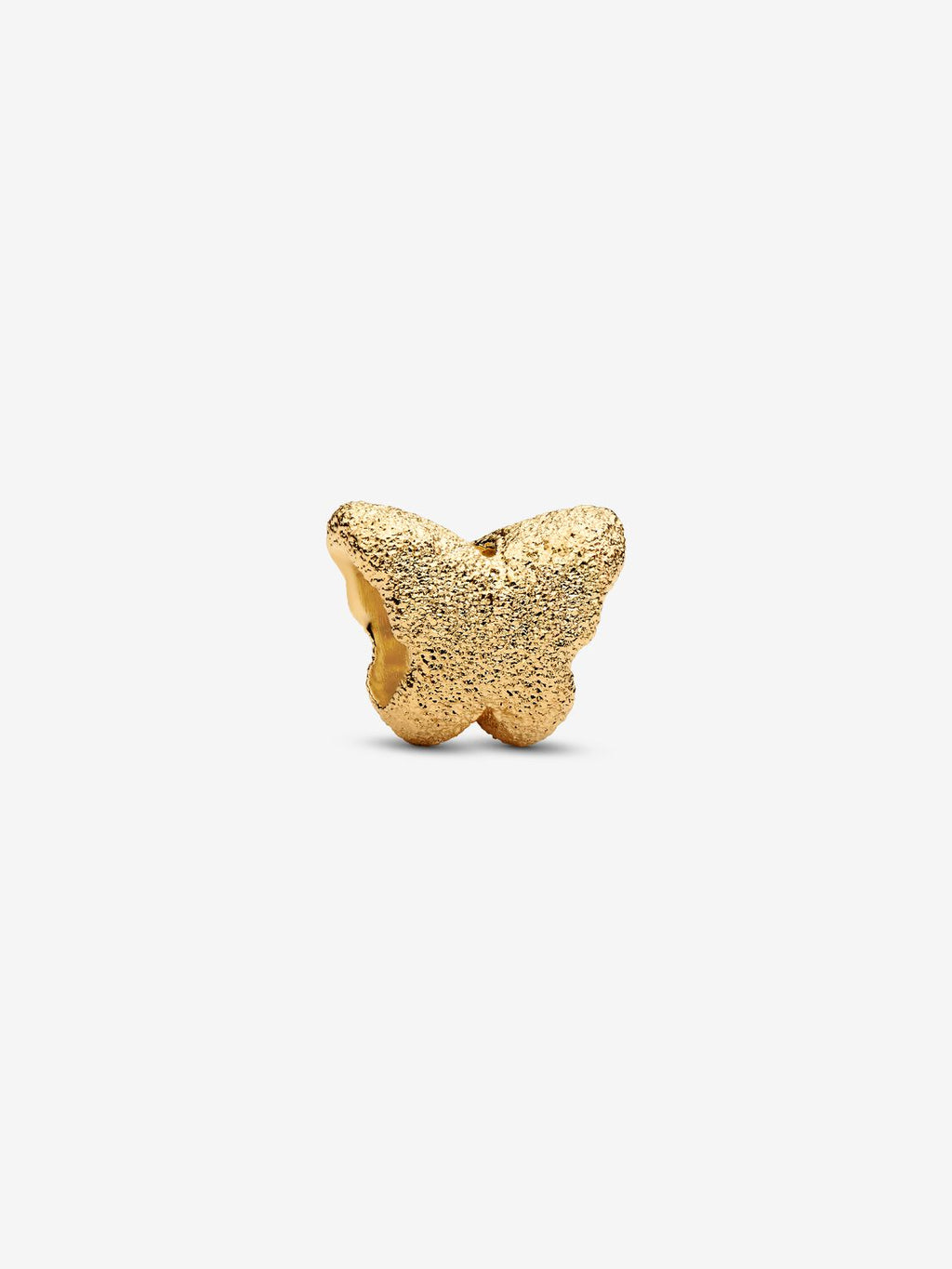 Strukturierter Schmetterling Mini-Charm 14 Karat Vergoldung