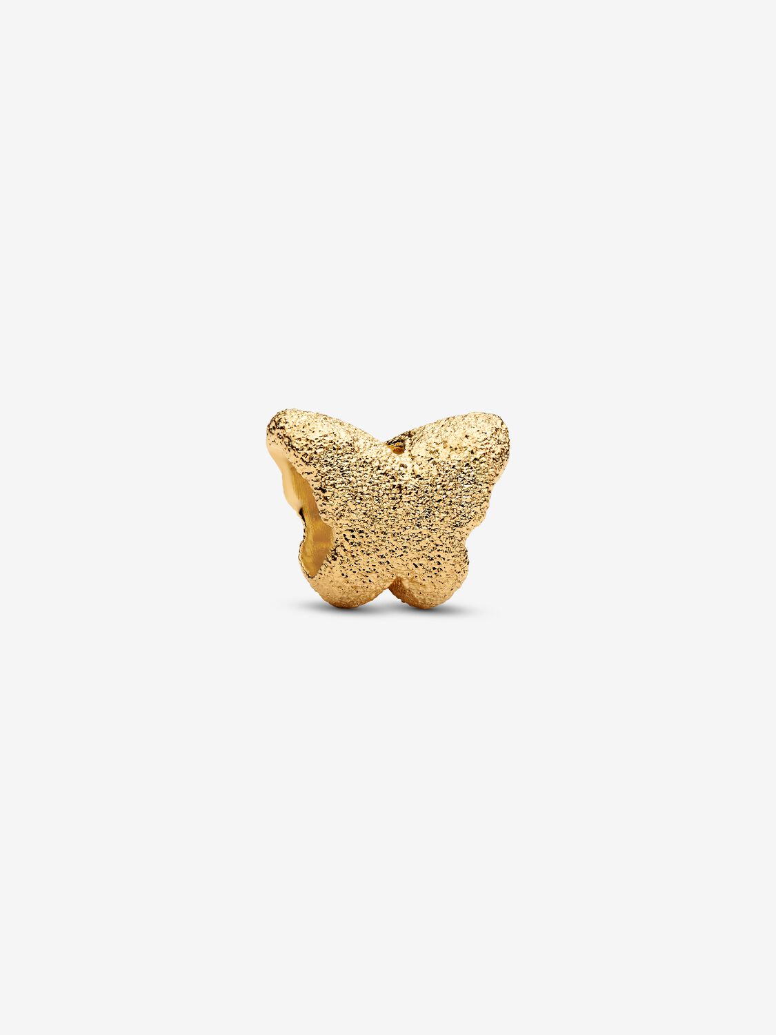 Strukturierter Schmetterling Mini-Charm 14 Karat Vergoldung