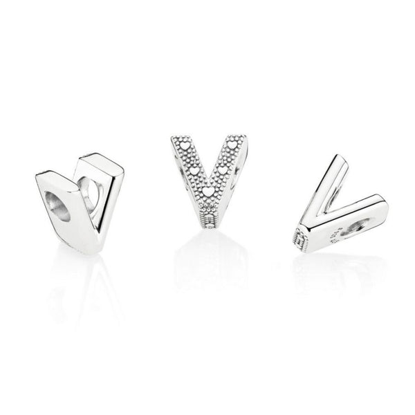 Charm Buchstabe Letter V Silber