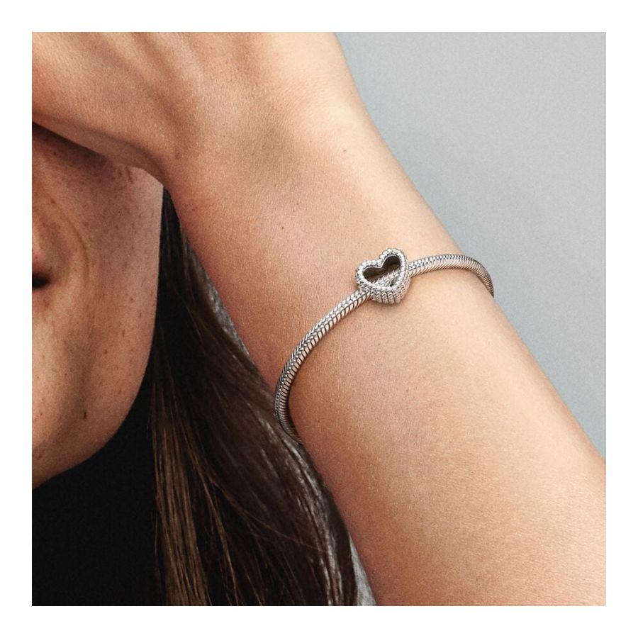 Original Charm Beaded Heart Sterling-Silber