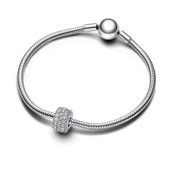 Charm Funkelndes Dreireihiges Pavé Zirkonia Silber