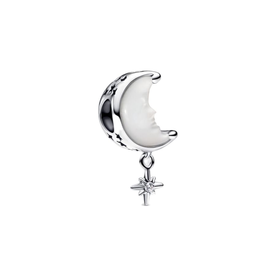 Charm-Anhänger Mond & Polarstern Sterling-Silber Hauptbild