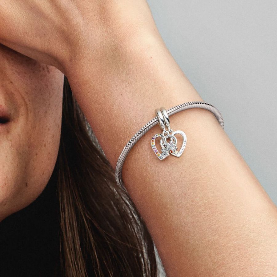 Charm-Anhänger Puzzle Herzen Freundschaft Sterling-Silber