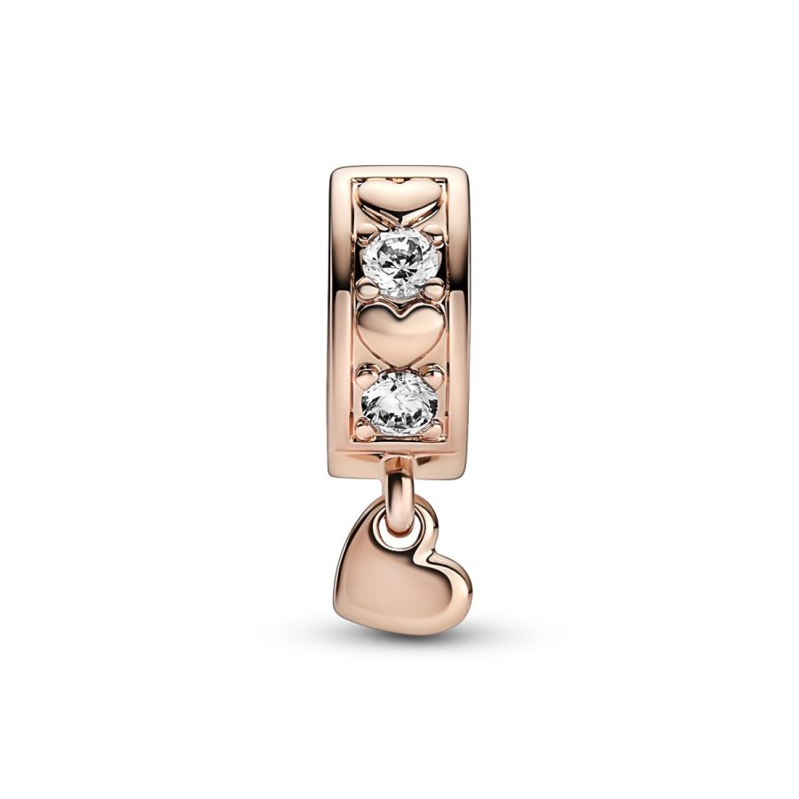 Charm-Anhänger Funkel Unendlichkeit Herzen 14k Rosé Vergoldet
