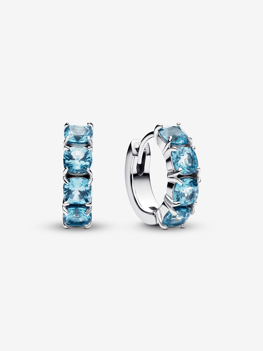 Hellblaue Creolen-Ohrringe Sterling-Silber Hauptbild