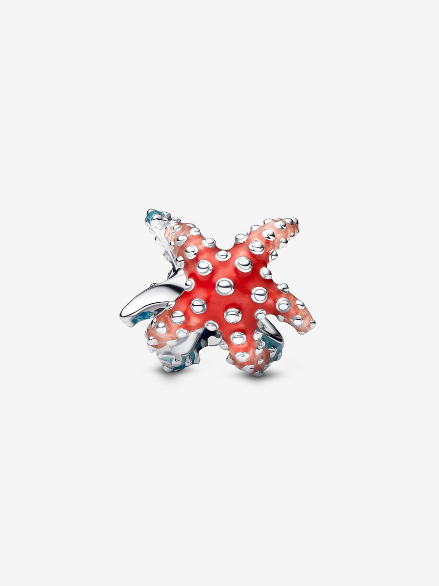 Farbenfroher Seestern Mini-Charm Sterling-Silber
