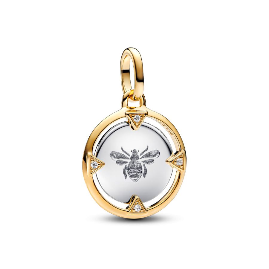 Medaillon-Charm Biene Zirkonia Sterling-Silber Vergoldet Hauptbild