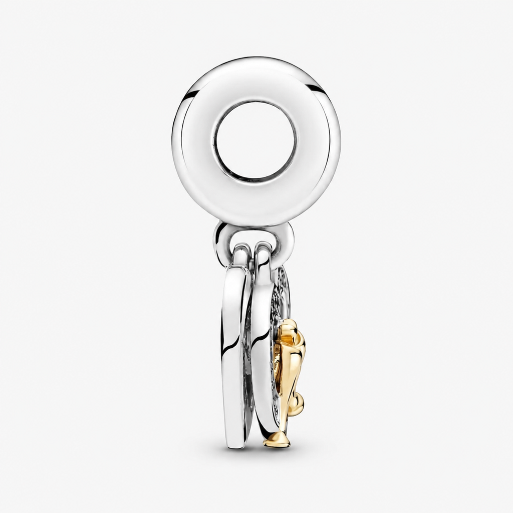 Charm-Anhänger Jahrestag Zweifarbig Sterlingsilber 14k Gold