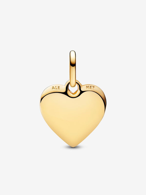 Gravierbares Herz Medaillon-Charm 14 Karat Vergoldung