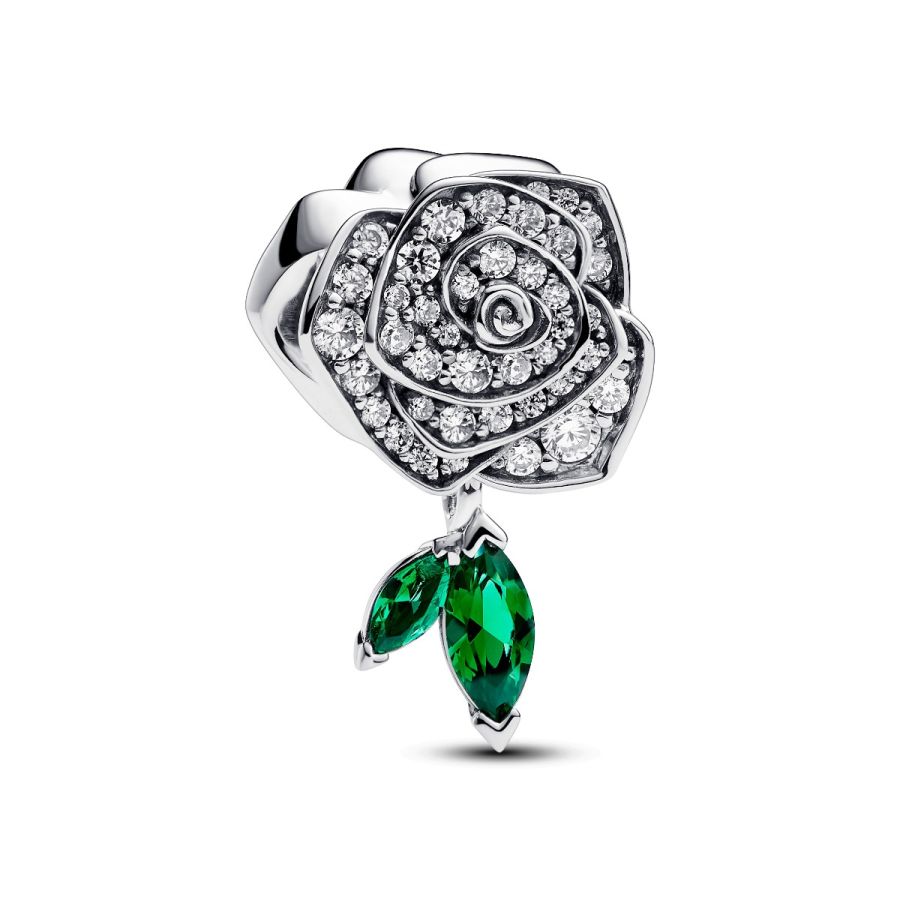 Charm Funkelnde Blühende Rose Zirkon Sterling-Silber Hauptbild